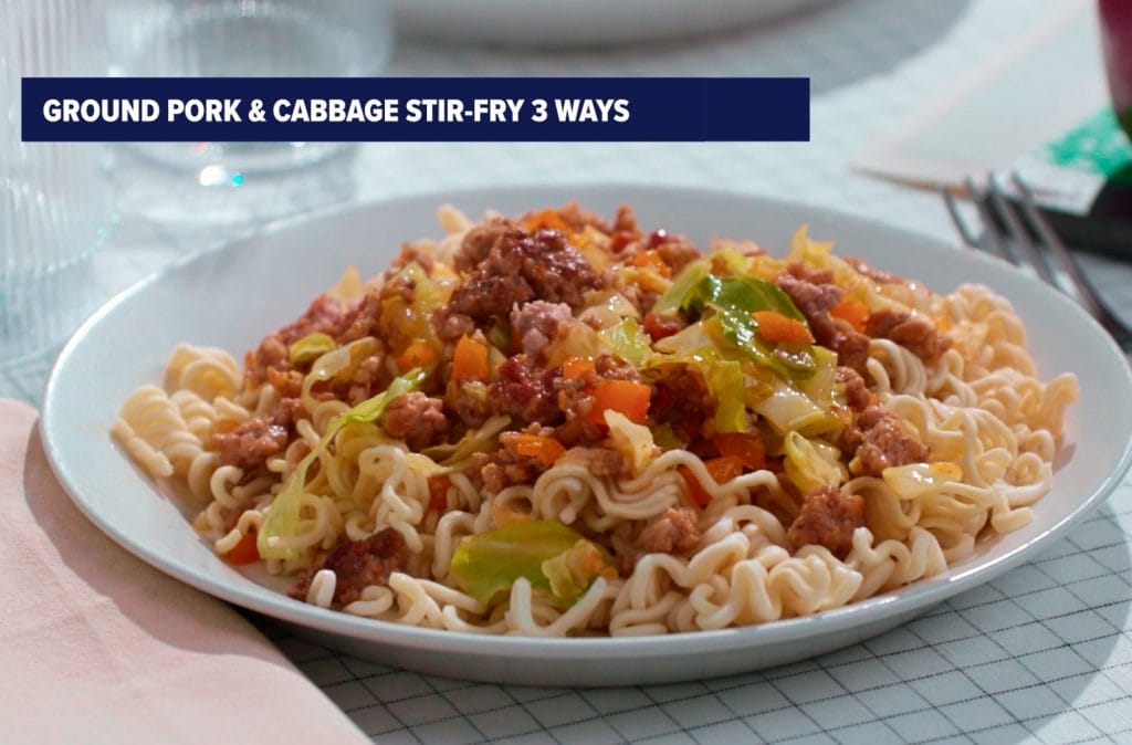 Ground Pork & Cabbage Stir Fry 3 Ways - Soulful Pork