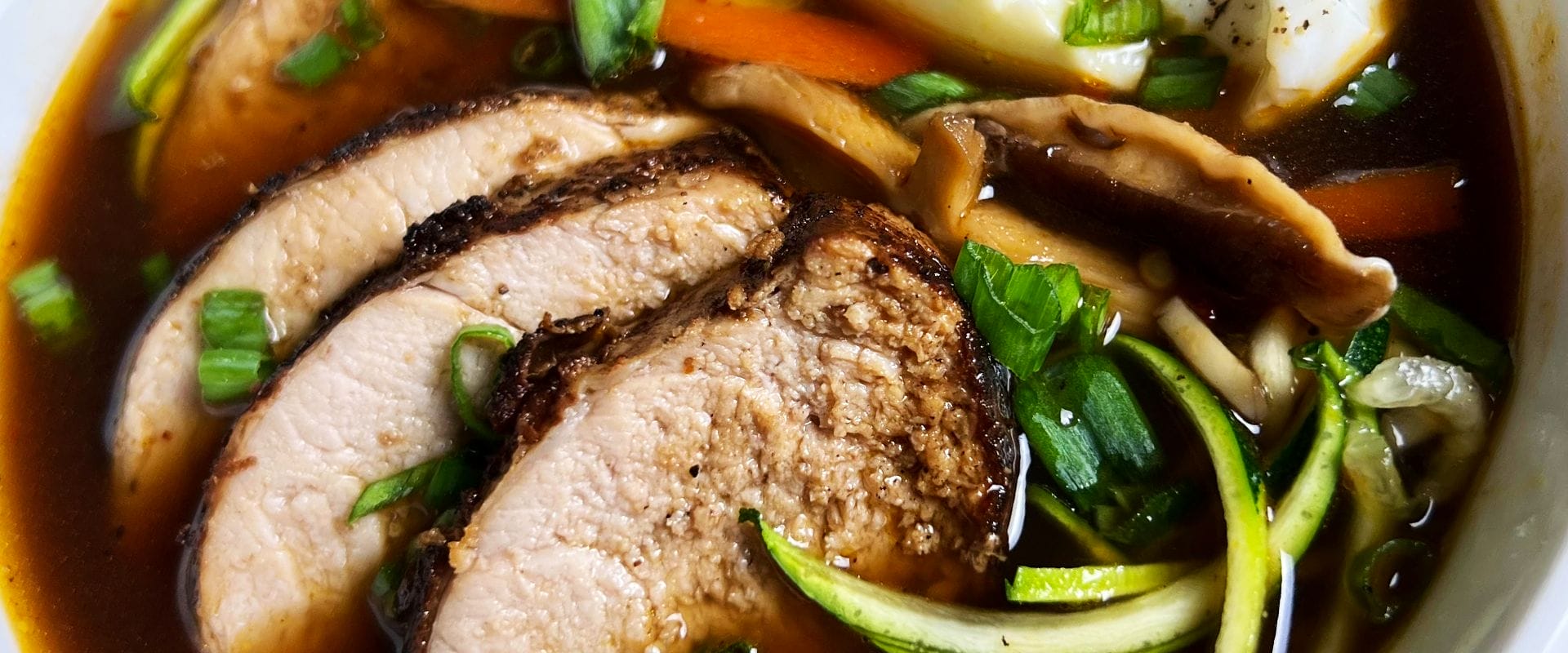 Pork Tenderloin Ramen with Zucchini Noodles Soulful Pork